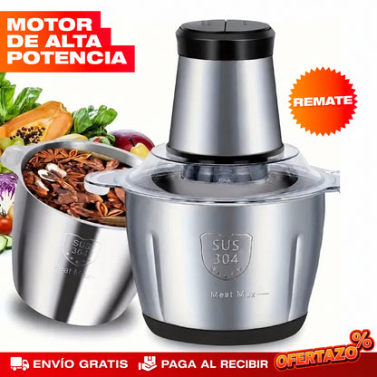Molino Picador Eléctrico Acero Inoxidable 2 Litros – Pica y Muele en Segundos Sin Esfuerzo